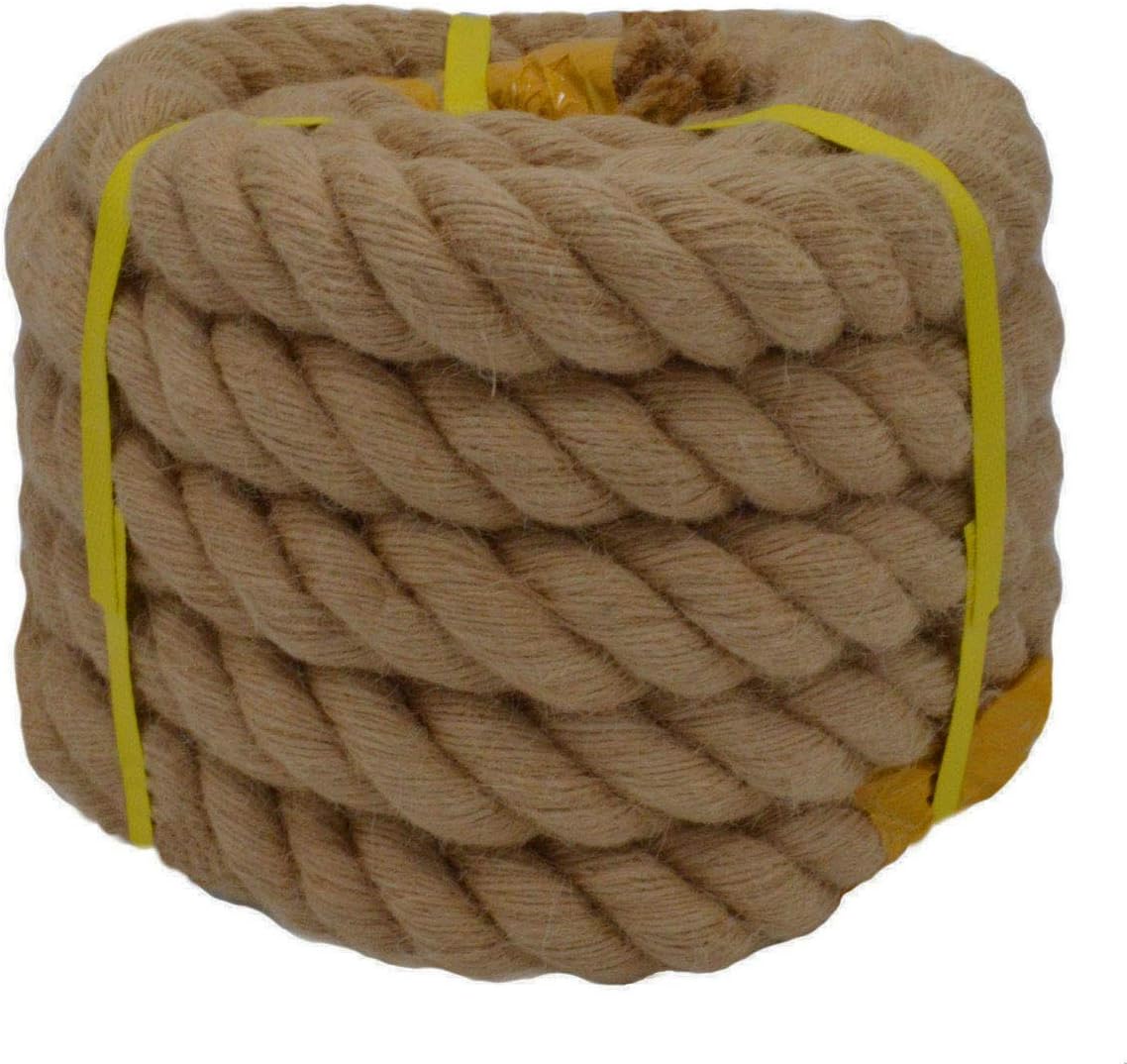Twisted Manila Rope Jute Rope (1.5 in x 20 ft) Natural Thick Heavy Duty