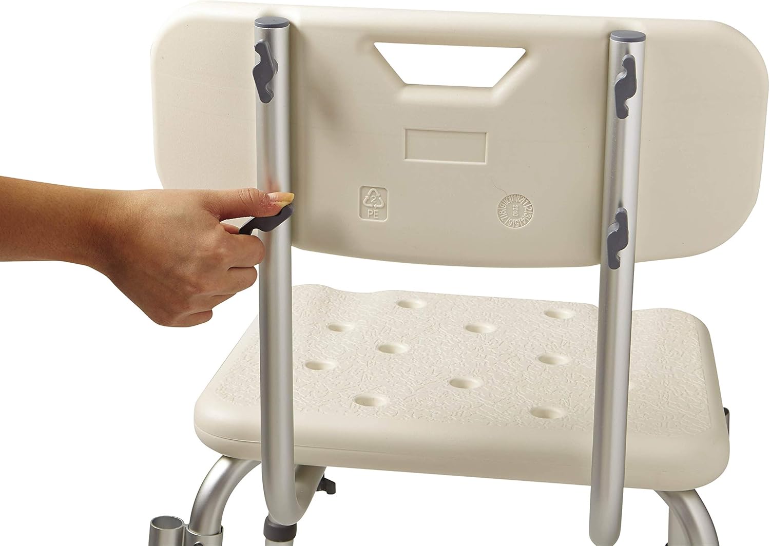 Medline Shower Chair Bath Seat with Padded Armrests and Back, Supports up to 350 lbs, White: Health & Personal Care