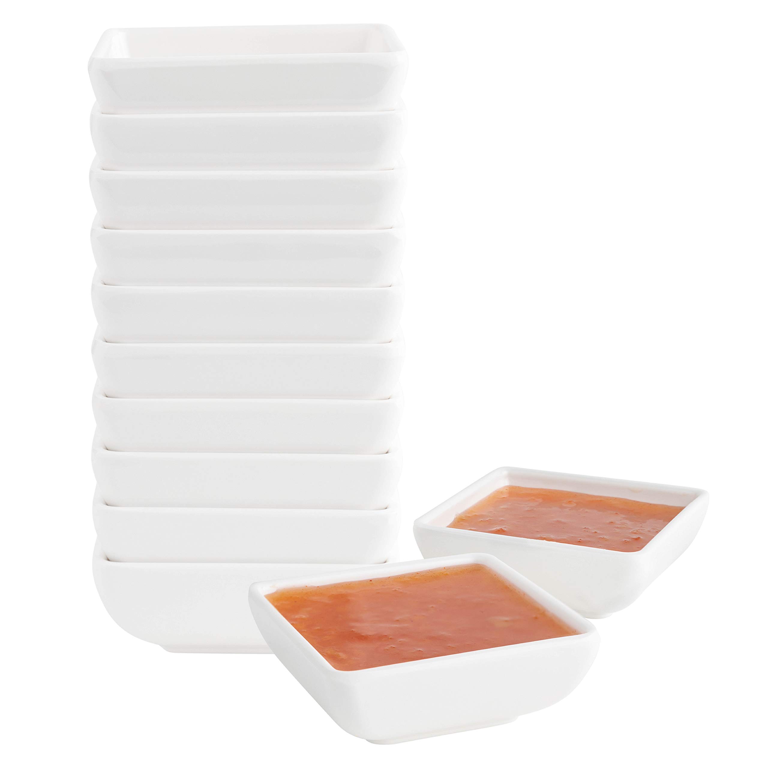 Photo 1 of 12 Pack Mini Sauce Dish 2.7", Super White, Elegant Dinnerware, 100% Melamine, Non Breakable, Durable