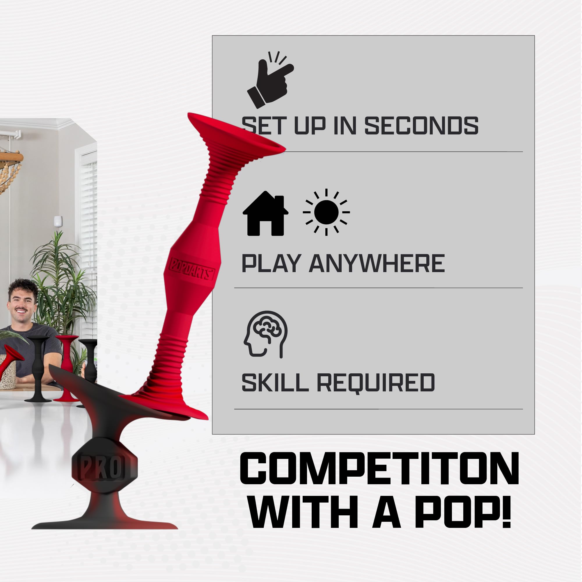 Popdarts PRO Pack Game Set (Red & Black) - Indoor, Outdoor Suction Cup Throwing Game - Competition with a POP