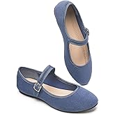 BABUDOG Womens Mary Jane Flats with Strap,Faux Suede Black Flats Shoes,Flats Shoes Women Dressy Comfortable