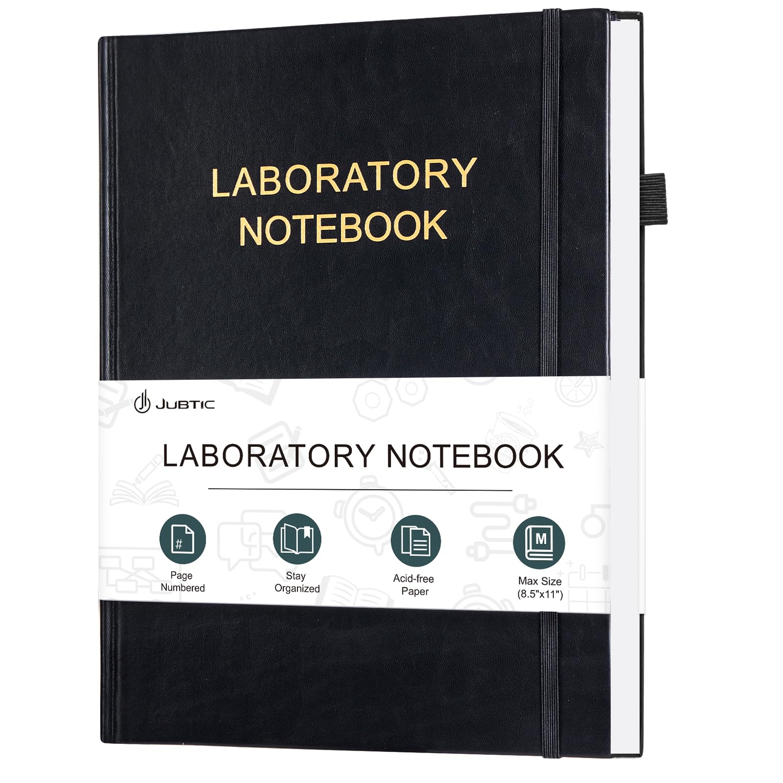 Photo 1 of JUBTIC Laboratory Notebook for Project Organization - Graph Paper Notebook Carbonless Lab Notebook - Stay Organized and Productive - (8.5" x 11", Black)