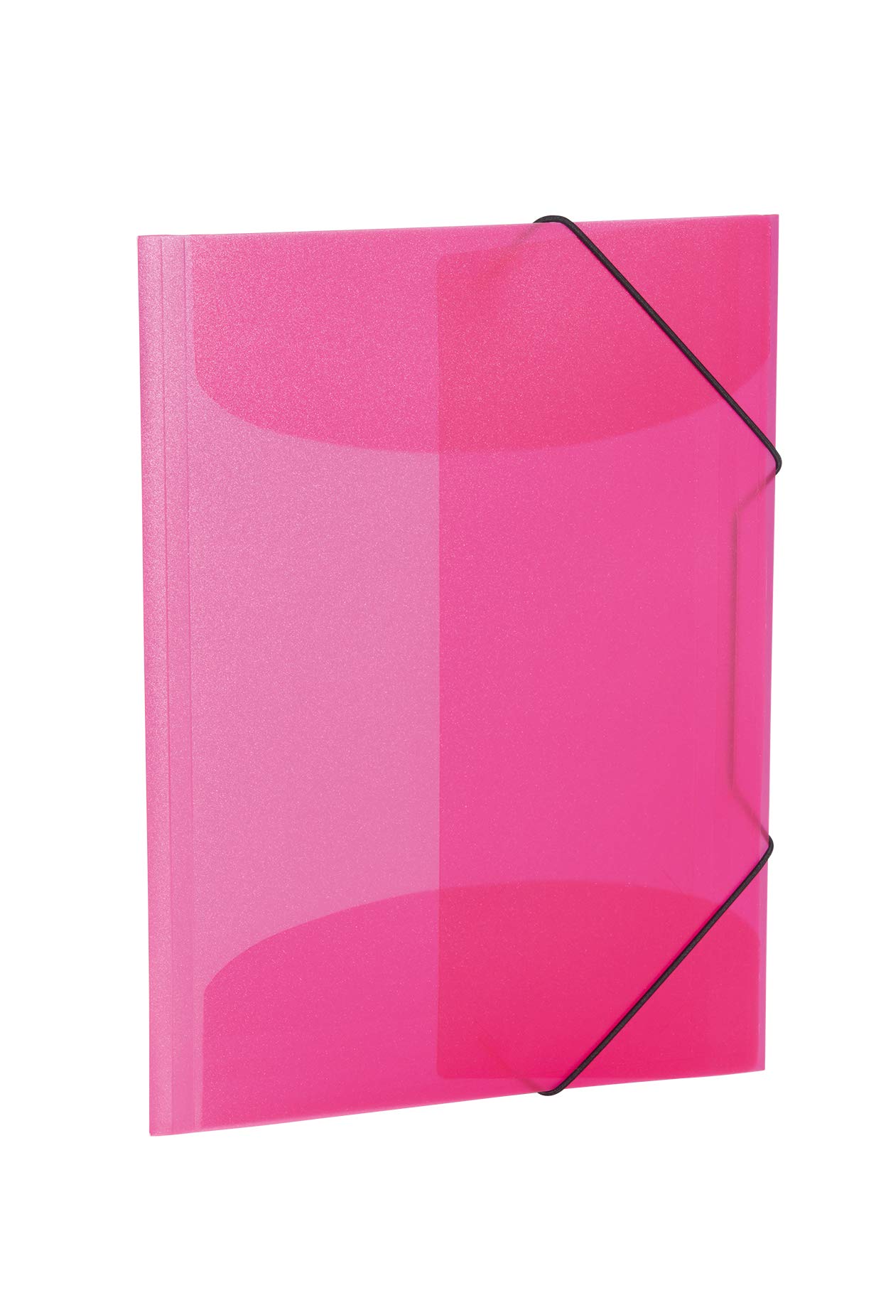 HERMA Elastic Folder Translucent in Pink, A3, Sturdy Plastic, with 3 Inner Flaps, 1 Span Folder