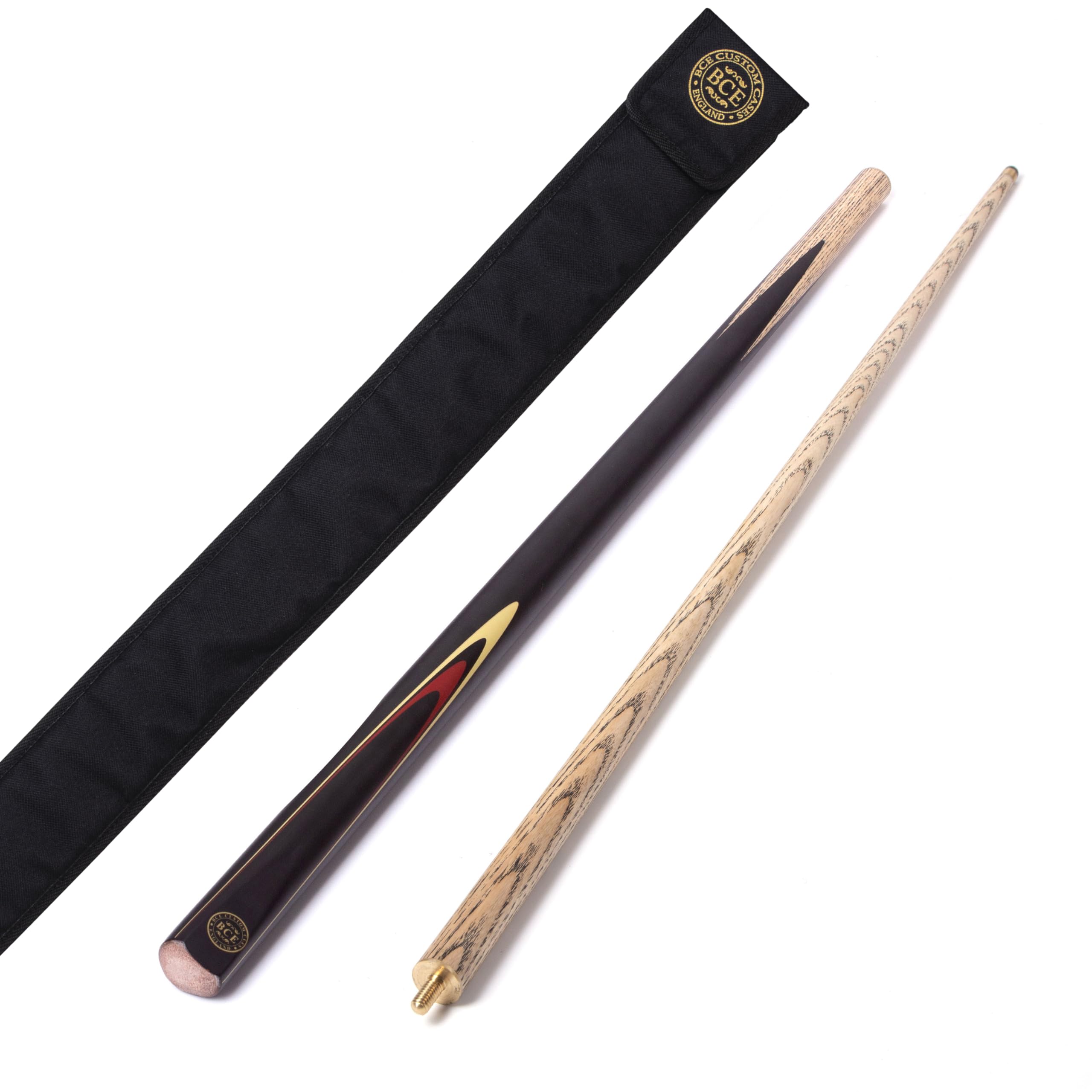 BCE Protégé 2 Piece Snooker/Pool Cue and Case, Black, 57 inch Lenght (145 cm)