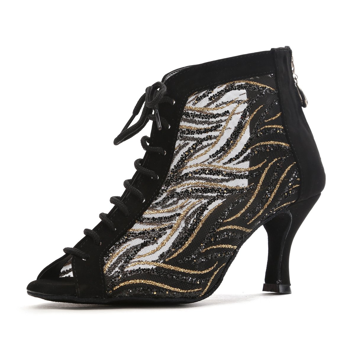 MINITOO Women's Fashion Latin Salsa Satin/Mesh Dance Shoes Amazon.co.uk Shoes & Bags