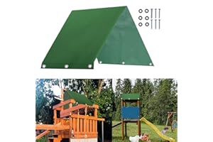 IAYOKOCC 43" x 90" Swing Set Replacement Tarp Cover Playground Tarp Replacement, Playset Roof Canopy Replacement Waterproof Cover for Outdoor Playset Swingset Playground(Green)