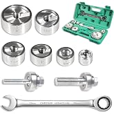 Growlush Ratchet Knockout Hole Punch Driver Kit, 1/2" to 2" Slug-Buster Knockout Electrical Conduit Hole Cutter Set Manual KO Tool Kit with 6 Dies &amp; Ratchet Wrench, for Electrical Conduit &amp; Panels