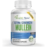 Extra Strength Mullein Capsules 10:1 Extract, Respiratory & Immune Health, Lung Cleanse, 100% Pure Whole Herb, Gluten Free, Non-GMO, 120 Count, 4 Month Supply, Made in The USA