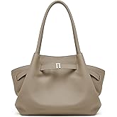 Leather Tote Bags for Women, Spacious Work Tote with Magnetic Closure Pocket, Minimalist Office Bags