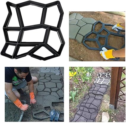 Amazon Ginbel Direct Diy 舗装金 散歩メーカー 通路メーカー レンガ型 コンクリート型 パスメイト 踏み石型 コンクリート型 庭 庭 パティオ 散歩 再利用可能 リニュー Irregular 17 X17 ガーデン