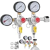VEVOR CO2 Regulator Gauge with 0-60PSI, Heavy Duty
