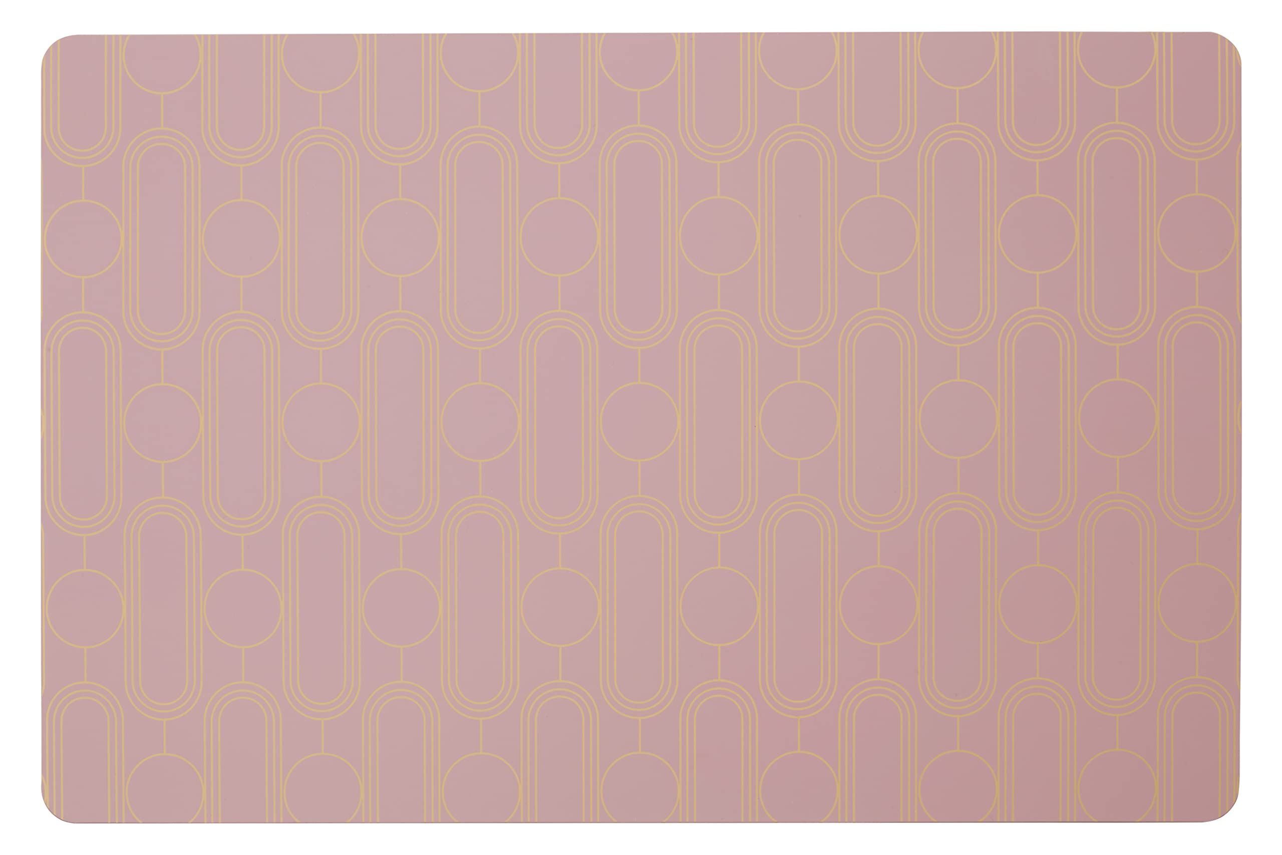 Premier Housewares Set of 4 Frosted Place Mats/Woven Placemats Mat/Pink Table Mats/ W44 X D29 X H1cm