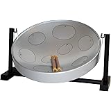 Panyard W1084 Jumbie Jam Steel Drum Pan Ready to Play Kit, Pan in G-Major with Table Top Stand, Made in USA, Authentic, 16", Silver