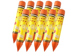 10pcs Inflatable Crayons, Giant Crayon Balloons Large Hanging Classroom Back to School Decorations Novelty Party Props for Ho