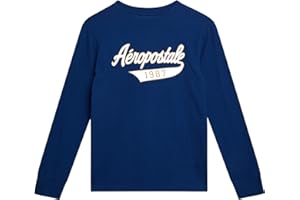 AEROPOSTALE Boys Long Sleeve Shirts - Crew Neck Boys Long Sleeve Waffle Knit Shirt Kids Tops Basic Tee (Sizes: 8-16)