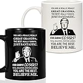 Breezy Valley Grandparents Gifts from Grandkids Grandchildren - Funny Grandma and Grandpa Gifts for Grandparents from Granddaughter Grandson, Great Grandma and Grandpa Birthday Gift Coffee Mugs Set