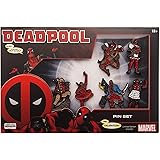 Marvel Studios: Deadpool Metal-Based with Enamel 6 Lapel Pin Set with Officially Licensed Spinning 16cm Circular Window Box. 