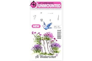 Art Impressions Watercolor Cling Rubber Stamp Flower 2 (4868)