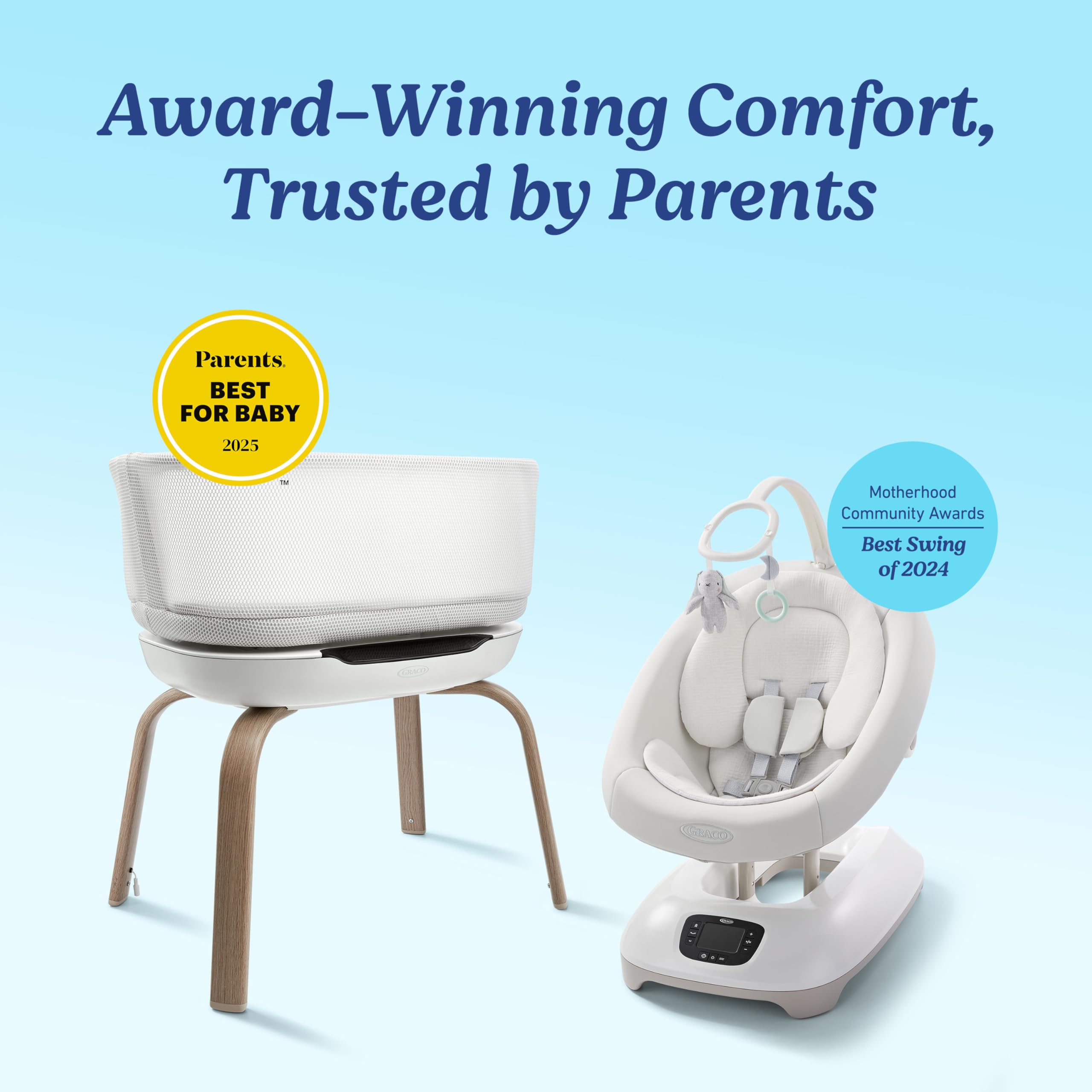 Graco SmartSense Baby Swing with Cry Detection Technology, Soothing Motions and Calming Vibrations, Comfortable Infant Support, Rori