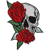 Eternal Skull and Rose Patch &ndash; 4 inches, Cool Colorful Rose Skull Patch | Easy to Apply, Machine Washable, and Dishwasher safe, Eco-Friendly Embroidered Iron On/Sew On Patches