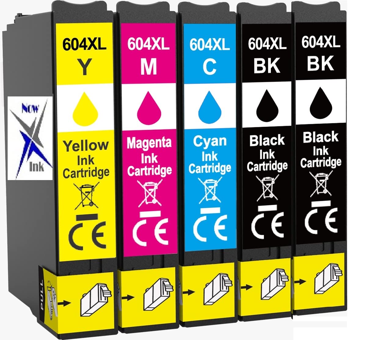 Now Ink Ltd® Pineapple 604 XL FULL SET + BLACK Ink Cartridges Replacement for 604XL. Compatible for Epson 604XL. WF-2910DWF/ WF-2930DWF/ WF-2935DWF/ WF-2950DWF, XP - 2200 2205 3200 3205 4200 4205