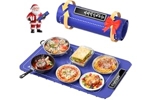PUFLAT Warming Mat for Food, Electric Warming Tray for Dishes, Portable Heating Pad with 6 Hours Shut-Off, Silicone Food Warmer for Buffet, Party and Countertop with 4 Temperature Levels and Smart Timer