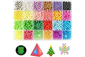 Vytung Non-Iron Fuse Beads Kit-3600 Beads 24 Colors(6 Glow in Dark) Mega Bead Refill Beads Activity Pack(3600 Beads Refill Pack)