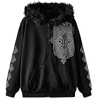 Amazon.com: Obenie Women Men Y2K Zip Up Oversized Hoodie Gothic