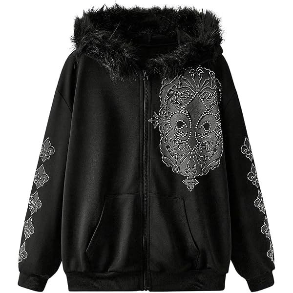Amazon.com: Obenie Women Men Y2K Zip Up Oversized Hoodie Gothic