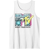MTV Logo Distressed Boombox Tank Top Small