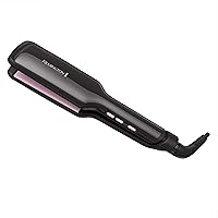 Remington S9520 Pro 2" Pearl Ceramic Flat Iron, Hair Straightener, Digital Controls + 9 Heat Settings, Black/Pink