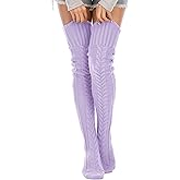 SherryDC Women's Cable Knit Thigh High Socks Winter Boot Stockings Extra Long Over Knee High Leg Warmers