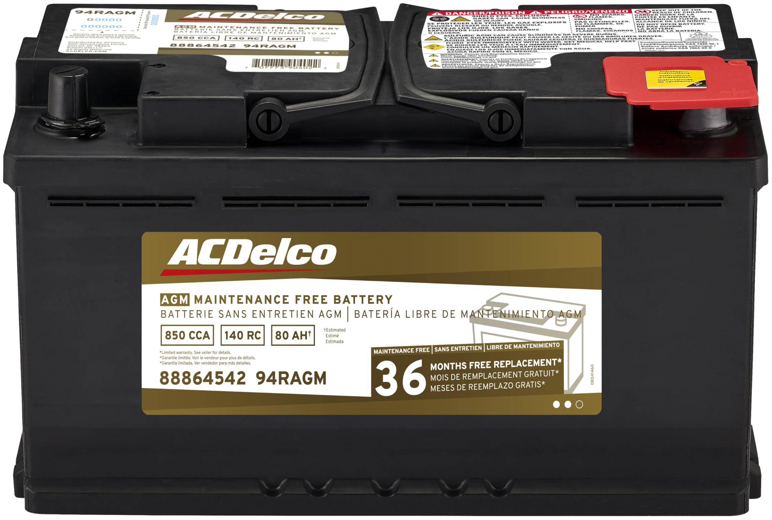 Photo 1 of ***POSSIBLY FOR PARTS/ UNTESTED UNKNOWN DAMAGES**** ACDelco Gold 94RAGM (88864542) 36 Month Warranty AGM BCI Group 94R Battery
