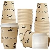 VIVAVENTURE 12 OZ 25 Pack Disposable Cups Paper Coffee Cups with Lids, Disposable Paper Cups for Cold/Hot Drinks, Leak-Proof To Go Drinking Cups for Office Party Home Picnic & Travel (Panda)