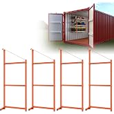 Shipping Container Shelving Bracket Adjustable (4 Pack, Orange) | Heavy Duty Steel Cargo Shipping Container Shelves Universal 55"(H) X 19"(W)