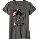 Fighting Breast Cancer Warrior Rosie Riveter Pink Women T-Shirt