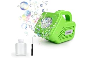 Bubble Maker for Kids, Automatic Bubble Machine, Durable and Portable Automatic 20000+ Bubble Machine for Christmas, Parties, Suitable for Indoor and Outdoor, Green Fansteck