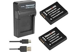 Newmowa Li-50B Replacement Battery (2-Pack) and Portable Micro USB Charger Kit for Olympus LI-50B and Olympus SZ-10, SZ-12, S