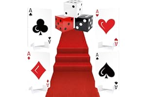 Casino Theme Party Decorations, Giant Poker Yard Sign with Large Casino Dice Boxes, Wonderland Lawn Sign for Poker Themed Par