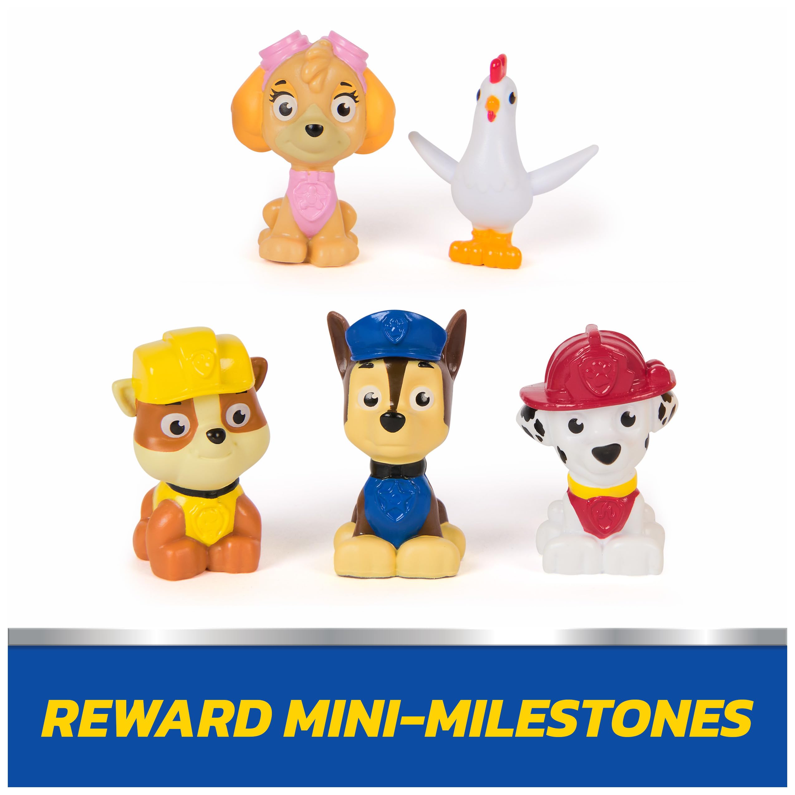 Paw Patrol Rewards Box Gift Pack, 8 Mini Figures, 2 Animal Figures, 4 Sticker Sheets & 1 Pup Squad Racer, Kids Toys for Boys & Girls Ages 3 and Up