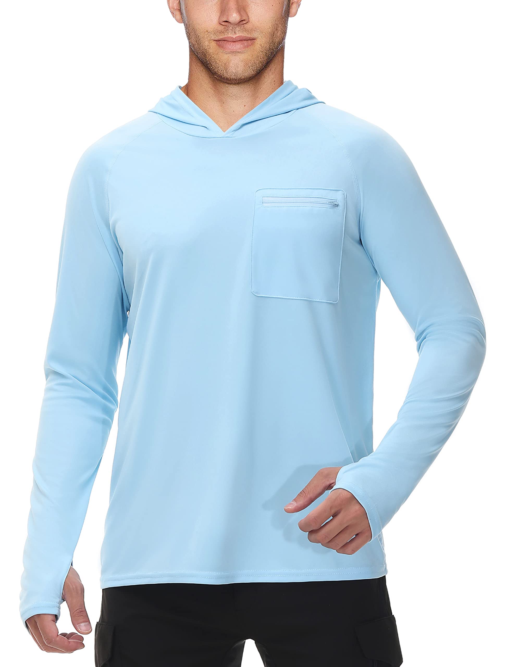 UPF 50+ Fishing Shirts for Men Long Sleeve UV Sun Protection Hoodie with Mask/Non-Mask Outdoor Hiking Shirts