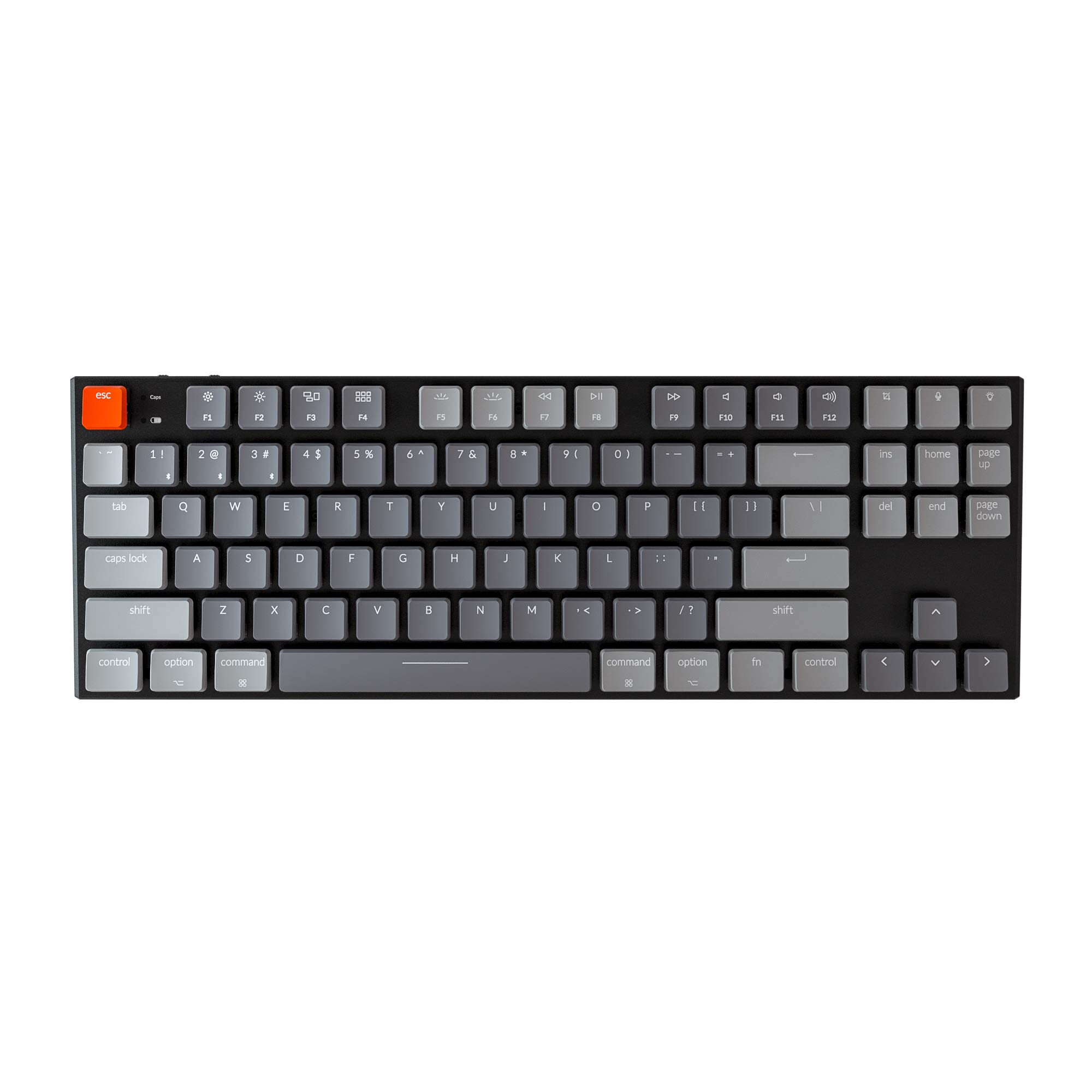 Keychron K10 87 Key Ultra-Slim Wireless Bluetooth/USB Wired TKL Tenkeyless Mechanical Gaming Keyboard, RGB LED Backlit Low Profile Blue Switches for Mac Windows