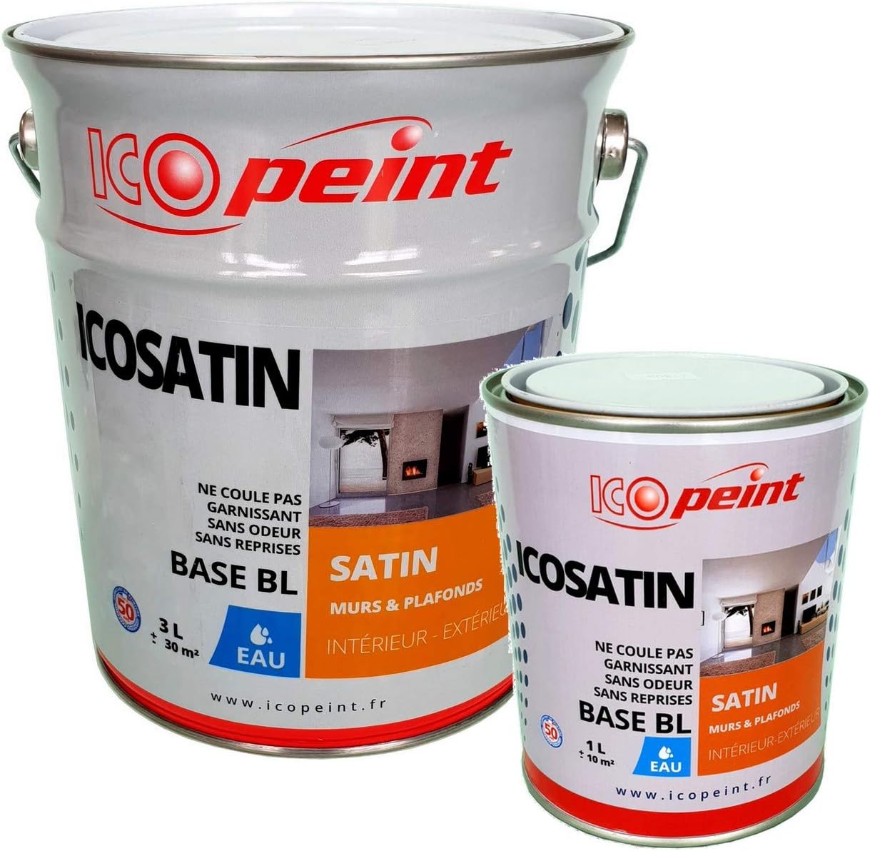 Peinture Acrylique Satin Lessivable 3L - ICOSATIN RAL 7035 Gris clair:  Amazon.fr: Bricolage