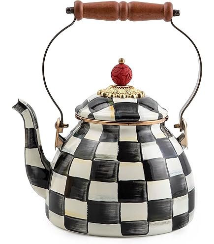 Amazon.com: MACKENZIE-CHILDS 琺瑯橢圓形拼盤,娛樂用盤,中型,黑色和