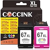 67XL for HP 67 Ink Cartridges HP Envy 6000 Ink Envy 6055e 6052e 6052 6065e 6455 6452e 6455e Printer Ink 67 for HP 67xl Ink ca