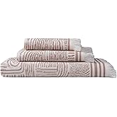 SOFE H&L | Arcana Luxury Turkish Cotton Towels Set of 3 (1 Bath Towel 1 Hand Towel 1 Wash Cloth) Coffee | Thin Bath Towels, Soft, Durable, Absorbent - Hotel Quality Towel Sets for Bathroom