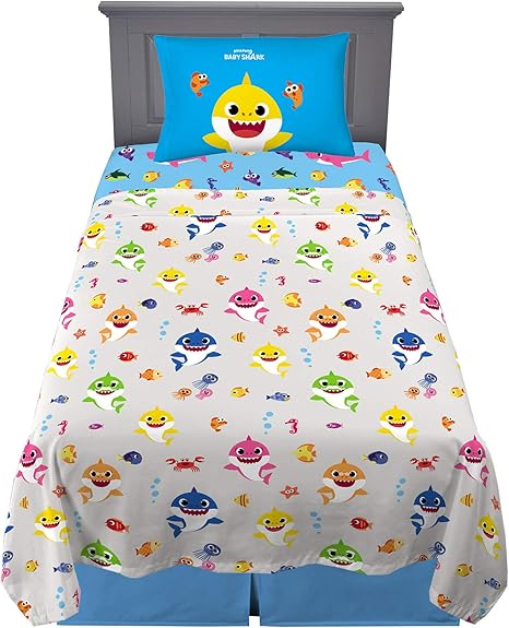 baby shark twin sheets