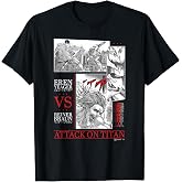 Attack on Titan Eren Yeager vs Reiner Braun Manga Fight Logo T-Shirt