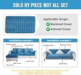 LINGKY Soft Flannel Sofa Covers 70x70cm 1 Piece Blue Non-Slip view 5