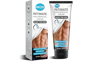 MECDY Hair Removal Cream for Men, Hair Remover Body Cream for Unwanted Male Hair, Painless, Flawless Depilatory for Intimate/Private Area, 120ml